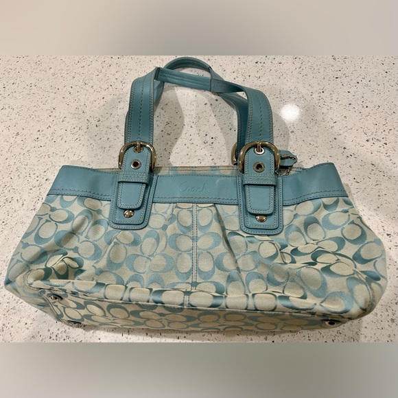 Coach Bags Blue Fabric Coach Bag Poshmark
